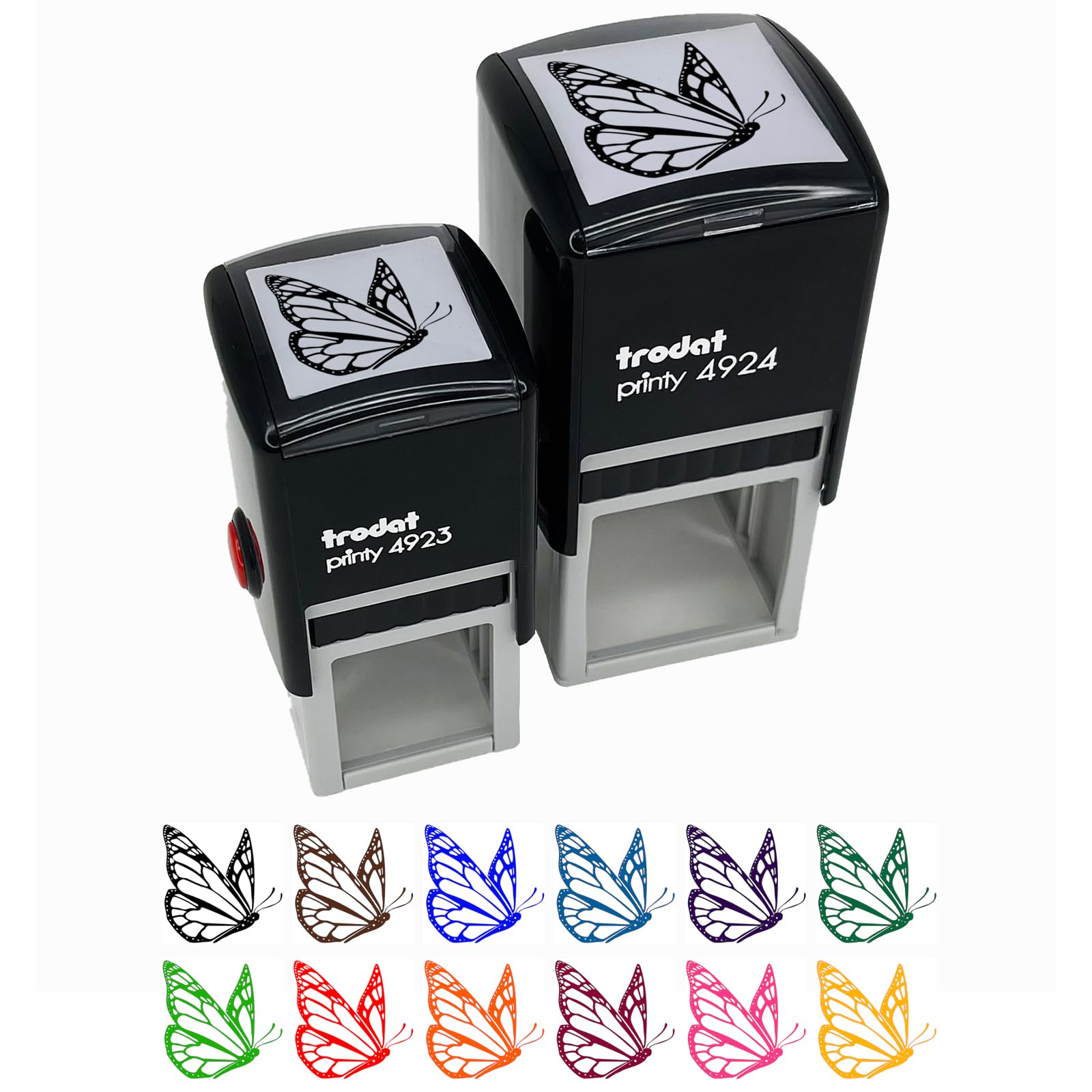Flying Butterfly Self-Inking Rubber Stamp - 1.5 Inch Large Black Ink Stamp for Crafts, Scrapbooking & Office Use