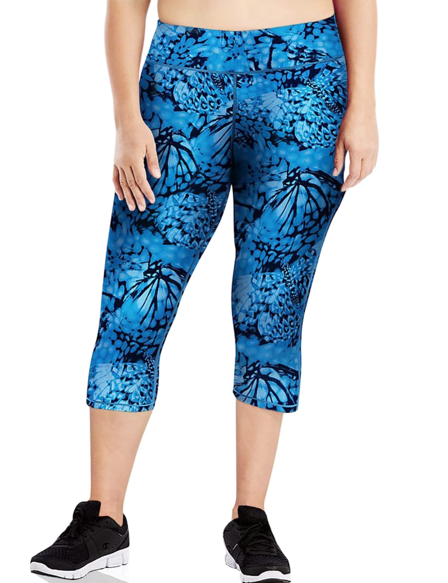 JUST MY SIZE Women's Plus Size Active Stretch Capri Pants - Comfortable Workout & Yoga Leggings for Curvy Women - Perfect for Gym, Running, and Casual Wear