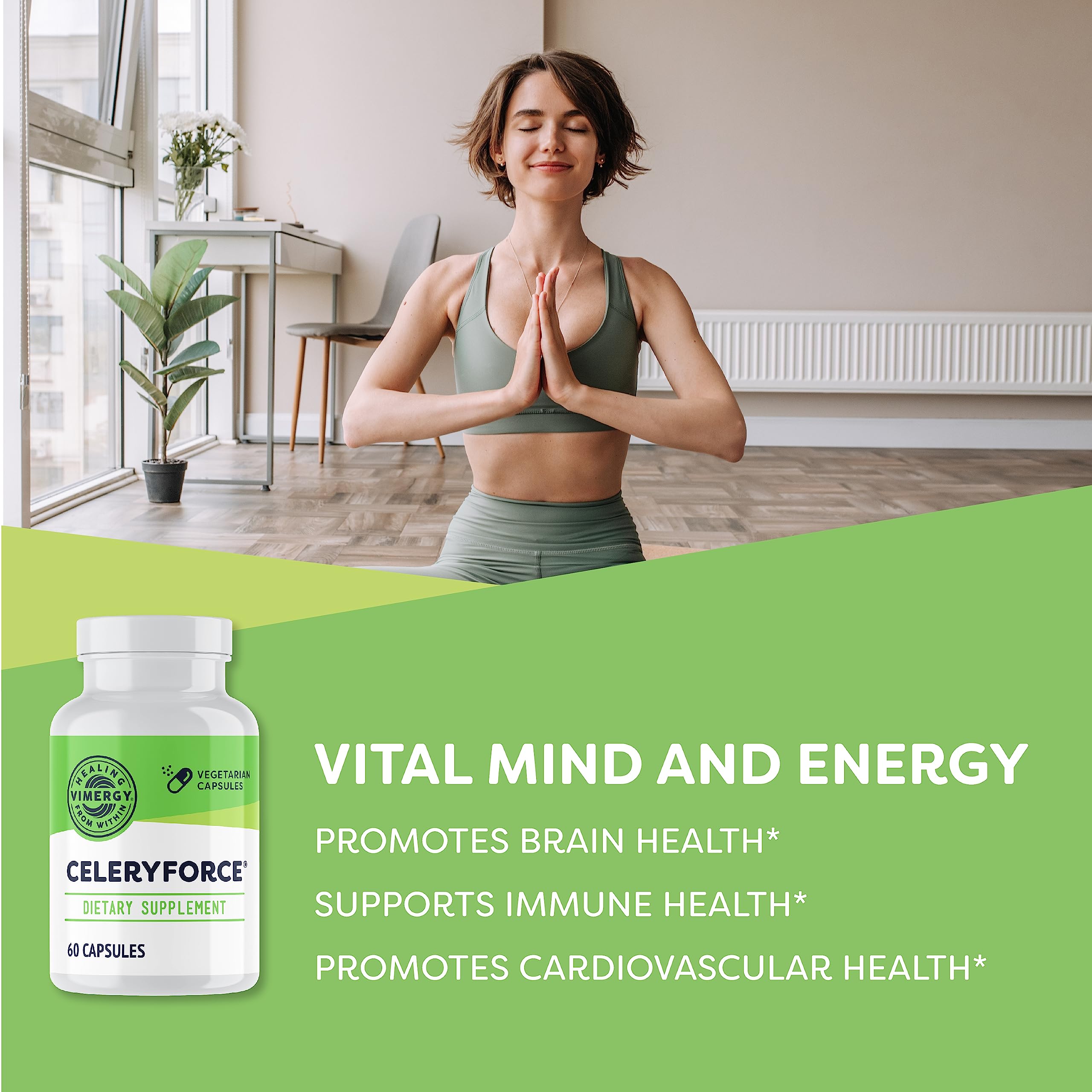 Vimergy Celeryforce – Organic Celery Seed Extract with Essential Nutrients & Amino Acids – Supports Digestion, Hydration & Wellness – Kosher, Vegan, Gluten-Free – 60 Capsules – Perfect for Daily Supplement & Active Lifestyle