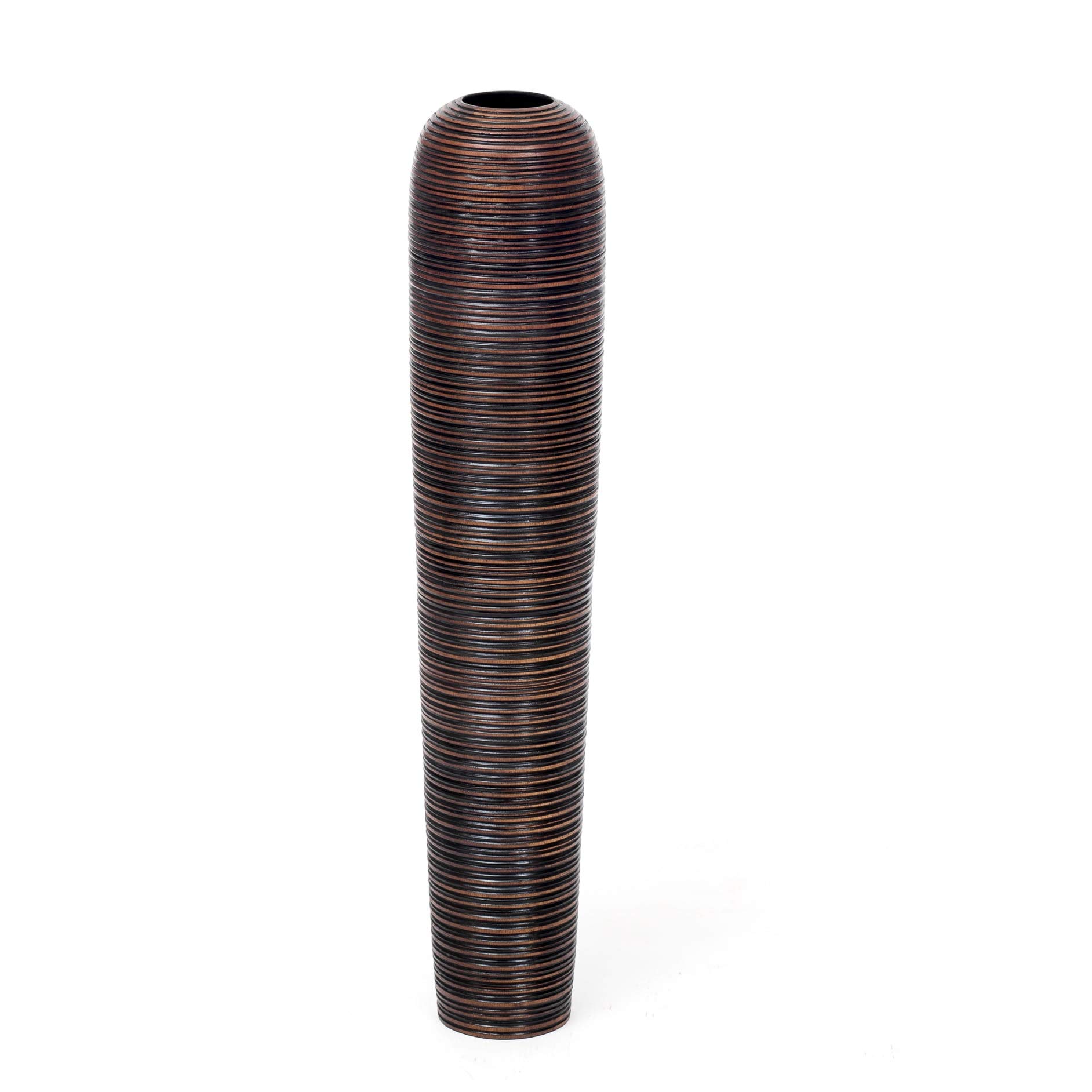 Leewadee 28-inch Large Brown Wooden Floor Vase - Farmhouse Home Decor for Flowers, Fake Plants & Pampas Grass | Perfect for Living Room, Entryway & Wedding Centerpieces