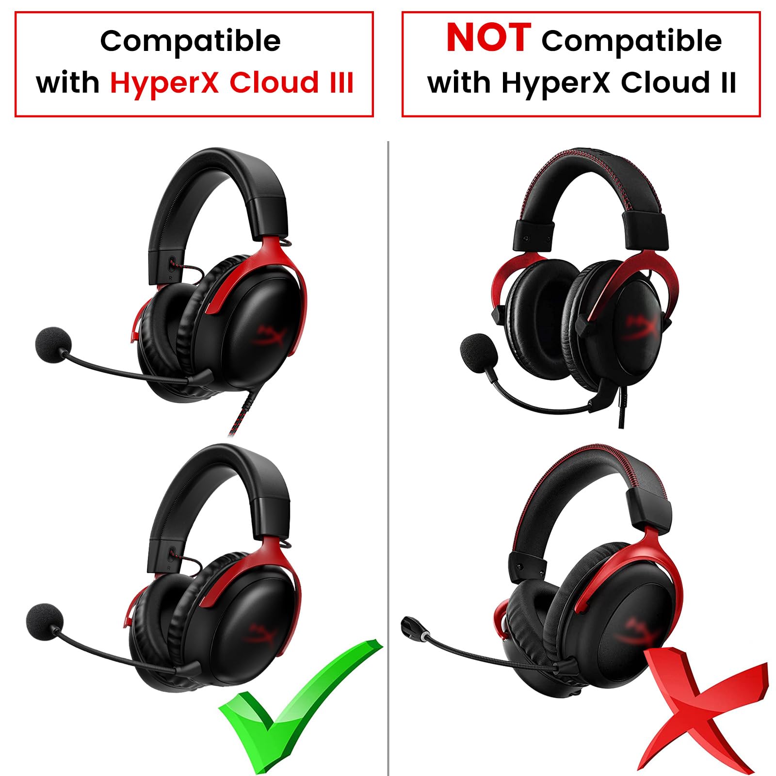 HyperX Cloud III/Cloud 3 Replacement Microphone - Detachable 3.5mm Noise Cancelling Boom Mic for Gaming Headsets - Compatible with PC, Xbox One, PS4, PS5 - Perfect for Online Gaming, Streaming & Voice Chat