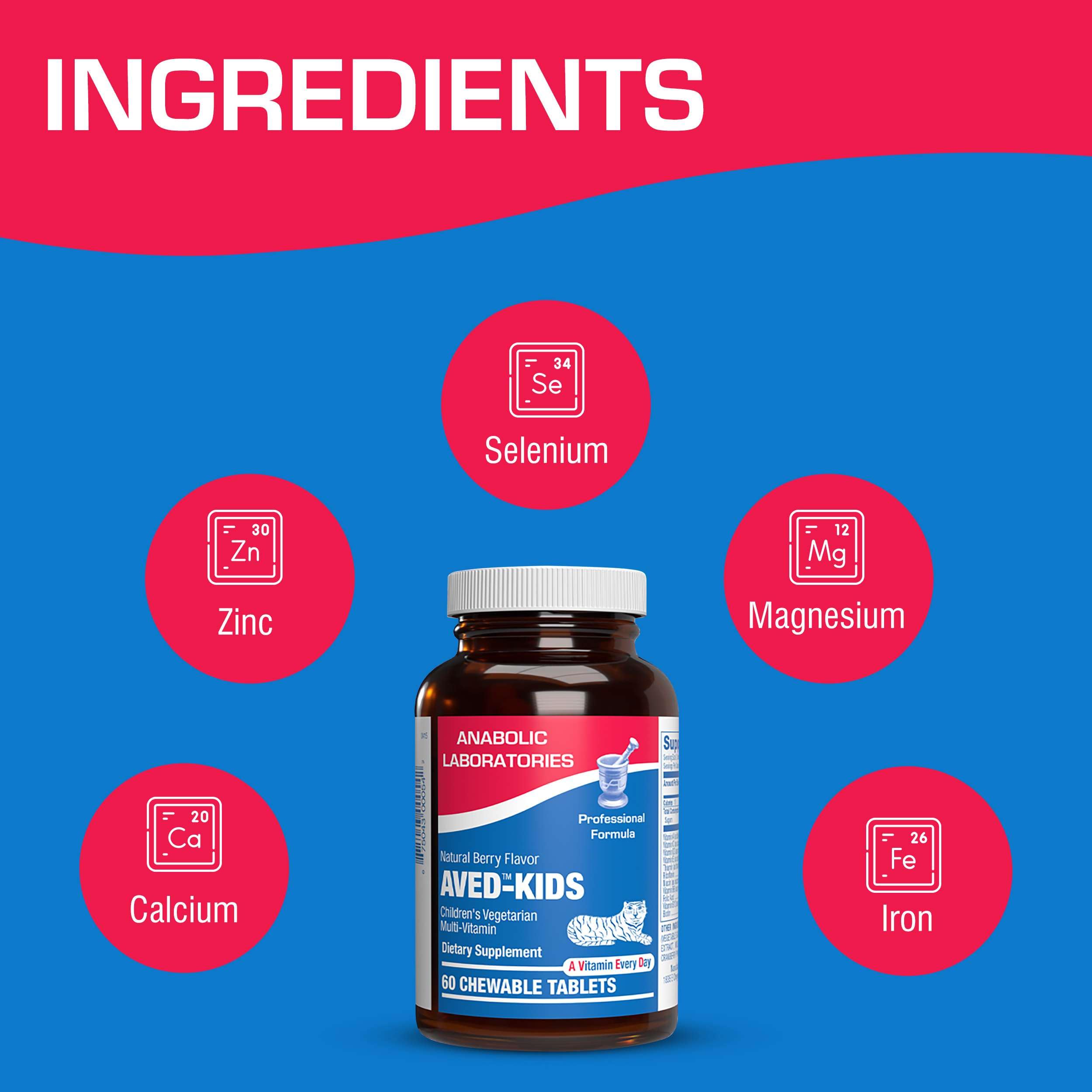 Best Kids Multivitamin with Iron - 120 Chewable Tiger Tablets | Vitamins A, B, C, D, E + Iron, Calcium, Magnesium & Zinc | Natural Berry Flavor | Supports Immune System & Growth | Perfect for Picky Eaters & Active Children