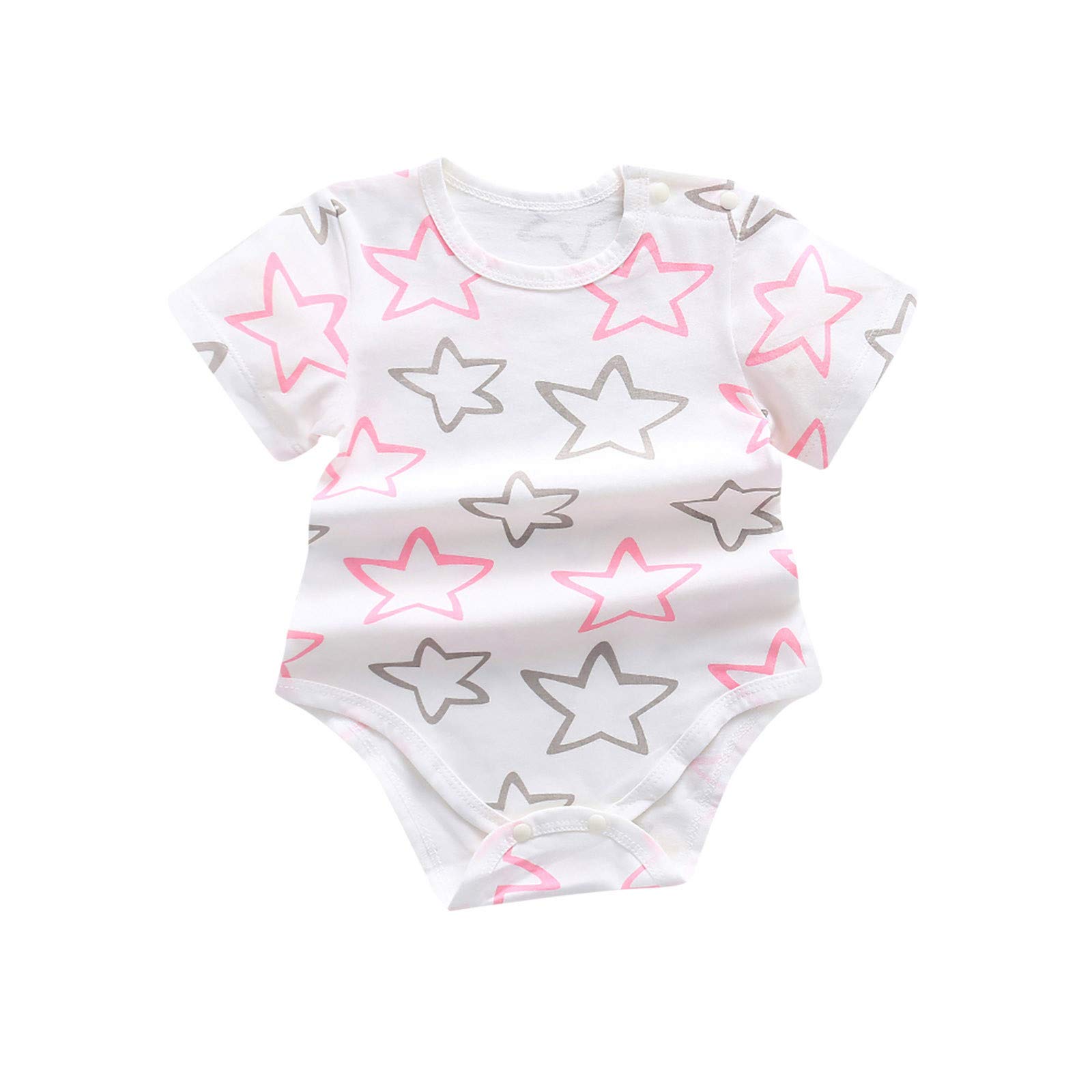 Adorable Cartoon Print Short-Sleeve Romper Jumpsuit for Newborn Baby Boys - Soft & Breathable Summer Outfit for Toddlers - Perfect for Playtime, Daycare, and Family Outings