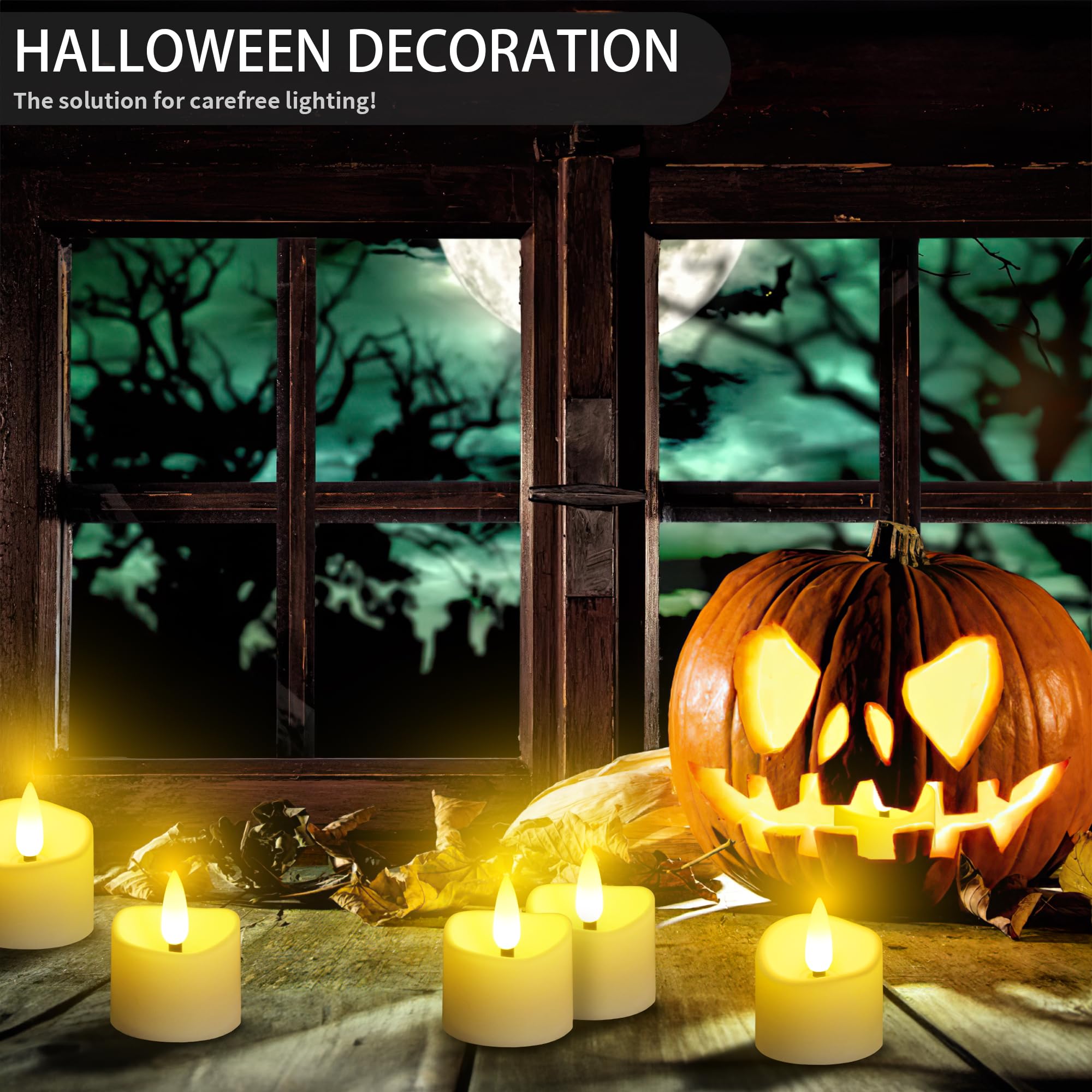 Daphomeu 12-Pack Flameless LED Candles with Remote & Timer, Flickering Electric Candles for Weddings, Parties, Halloween, Christmas - Perfect for Home Decor, Romantic Dinners & Holiday Centerpieces