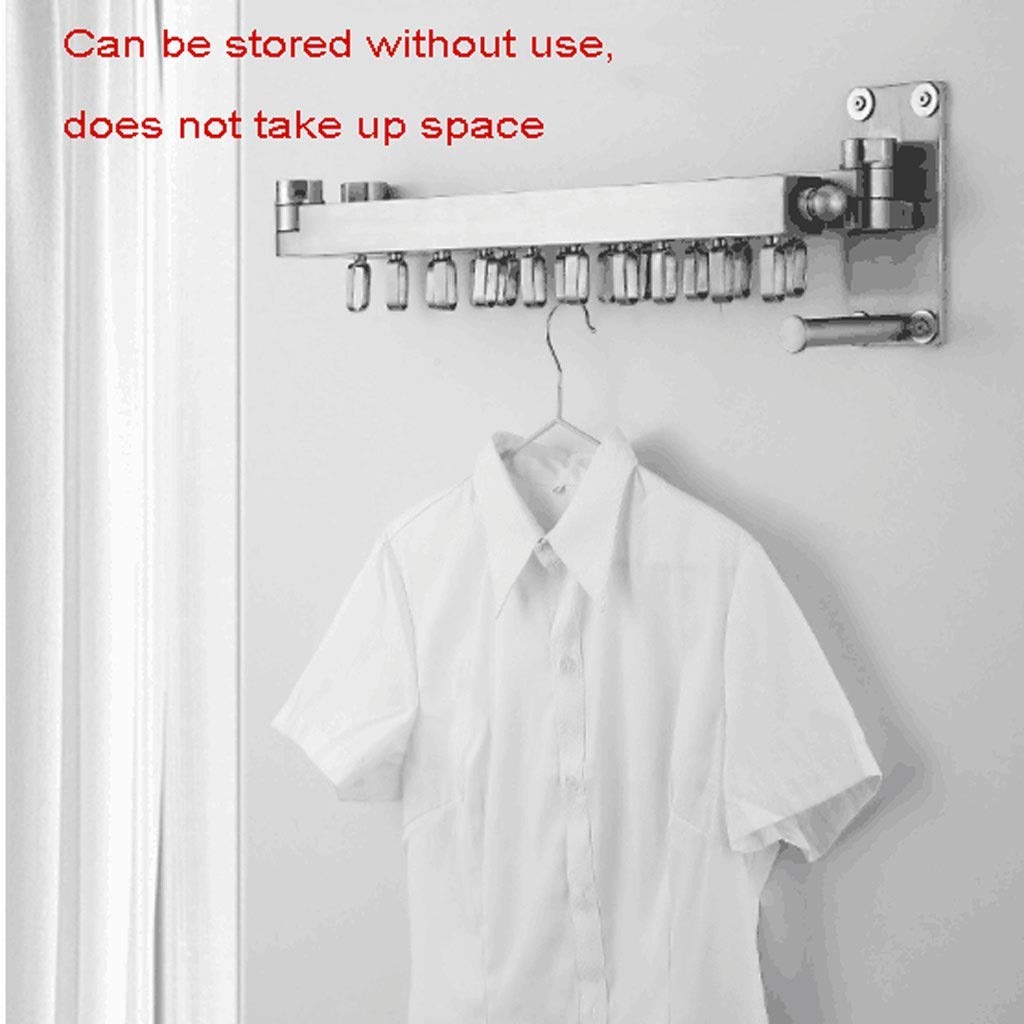 Stainless Steel Wall Mounted Folding Clothes Dryer Rack - Extendable Space Saving Laundry Airer for Bathroom, Towel & Rag Hanger - Perfect for Small Apartments, Dorms & RVs