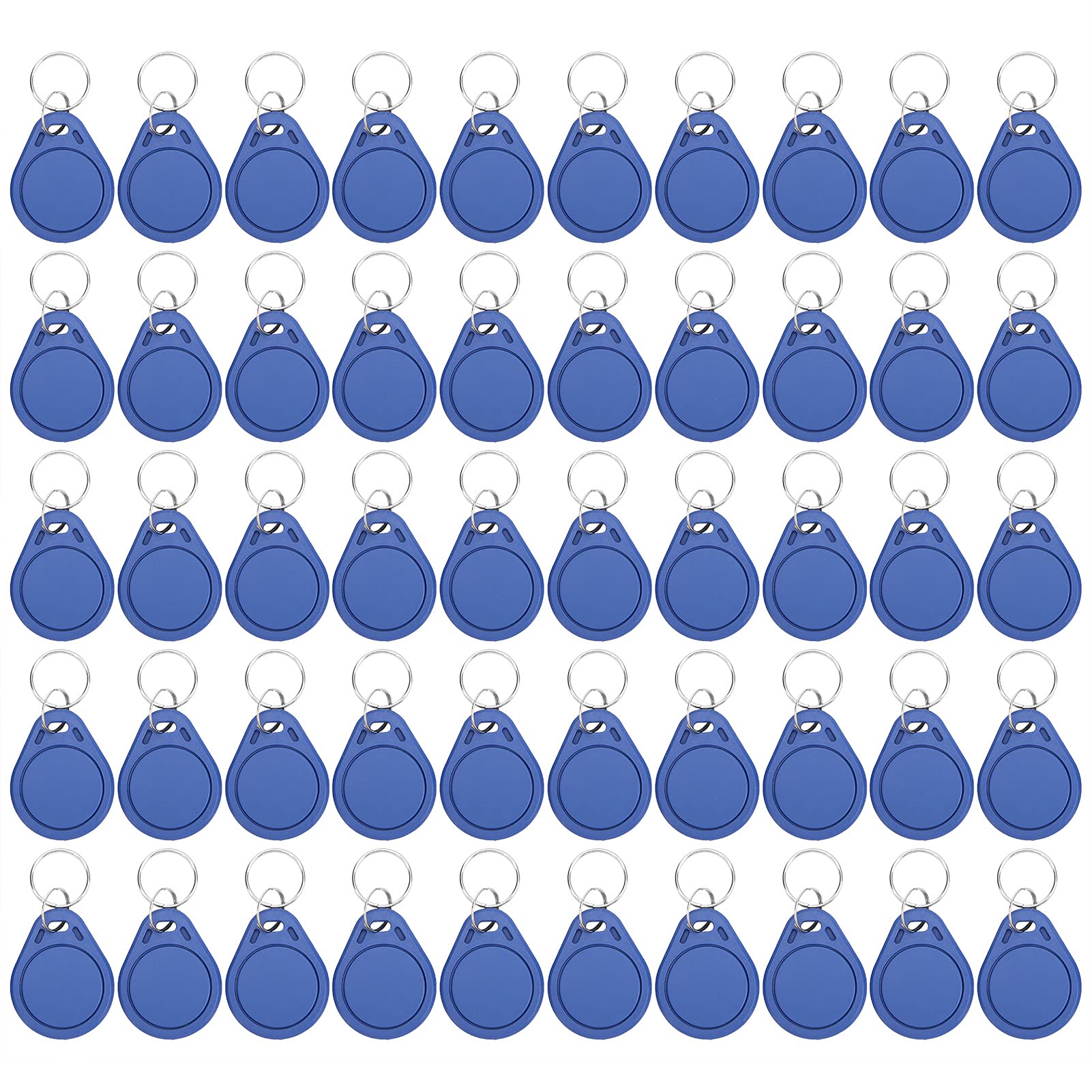 50pcs RFID Keychains - NFC Smart Key Tag Cards with 13.56MHz Frequency (2-10cm Range) for Access Control, Elevators & Parking Lots - Secure Keyfob Tokens for Home Security & Door Access Systems