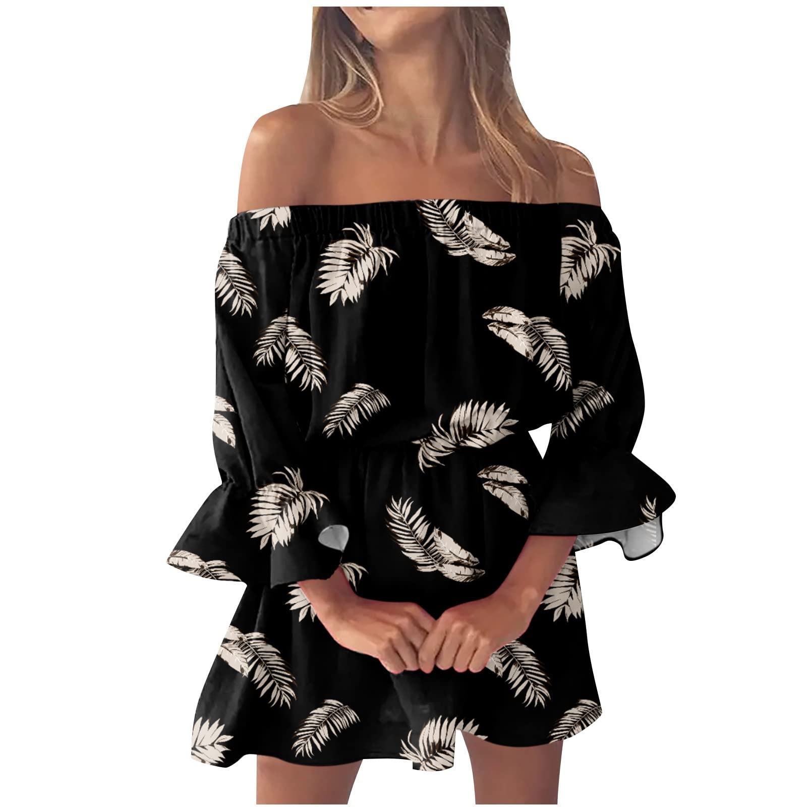Women's Casual Summer Maxi Dress - Flowy Black Kaftan Style for Spring & Winter - Junior Easter Dress in Sizes XS to 2XL | Perfect for Beach Vacations, Goth Parties & Holiday Gatherings