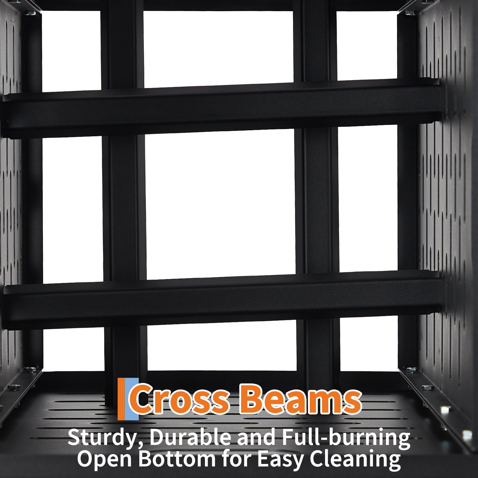 GARVEE 30 Inch 63 Gallon Heavy Duty Burn Barrel - Outdoor Trash Incinerator for Garden Waste, Paper, Leaves, Yard Debris & Cardboard - Ultra Thick Black Burn Cage for Backyard, Farm & Camping Use