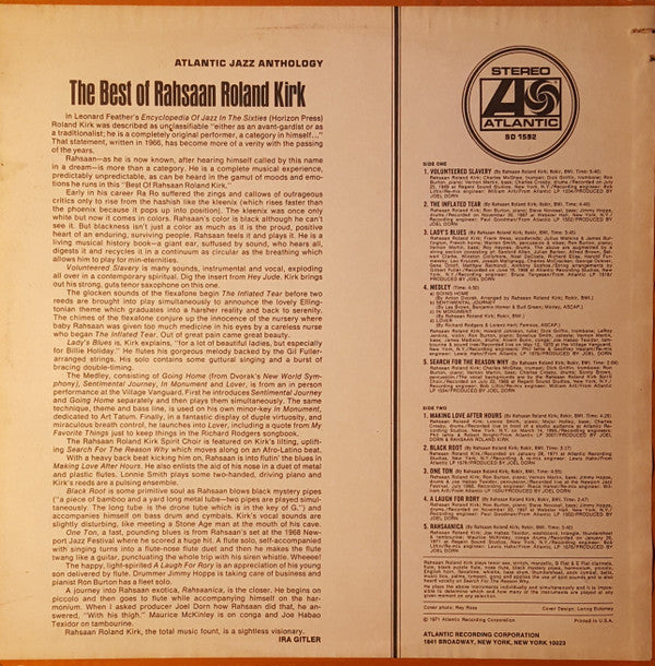 Rahsaan Roland Kirk - The Best Of Rahsaan Roland Kirk LP Vinyl Record (Compilation, Reissue, Mono, VG+ Condition) - Perfect for Jazz Collectors & Vinyl Enthusiasts