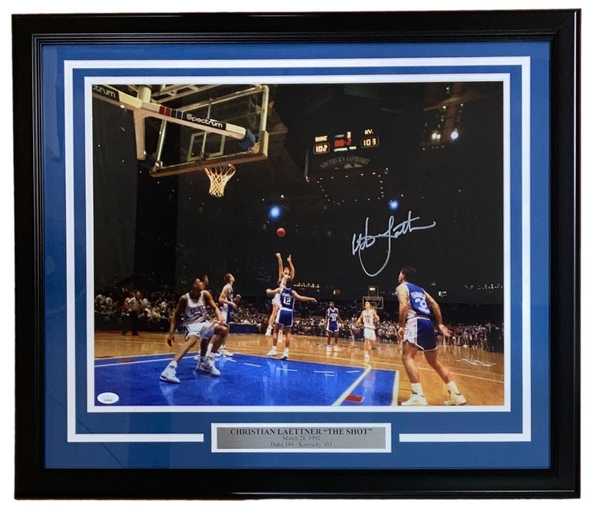 Christian Laettner Autographed 16x20 Framed Duke Blue Devils 