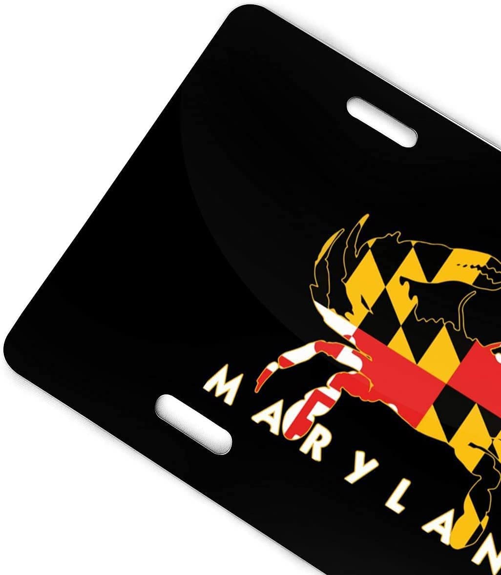 Maryland Crab Flag 3D Custom Aluminum License Plate - 6x12 Inch Novelty Vanity Tag with 4 Holes - Perfect for Cars, Trucks, Boats & Gifts for Crab Lovers