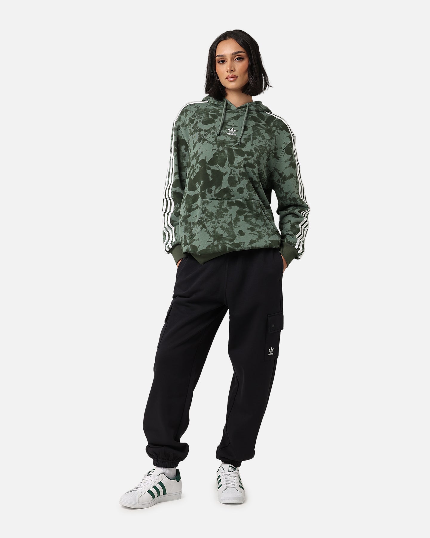 Adidas Women's Fleece Cargo Jogger Pants - Black | Comfortable Athletic Lounge Pants for Running, Yoga & Casual Wear