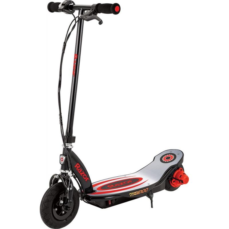 Razor E100 Power Core Electric Scooter for Kids - Red - Perfect for Commuting, Neighborhood Rides & Outdoor Fun