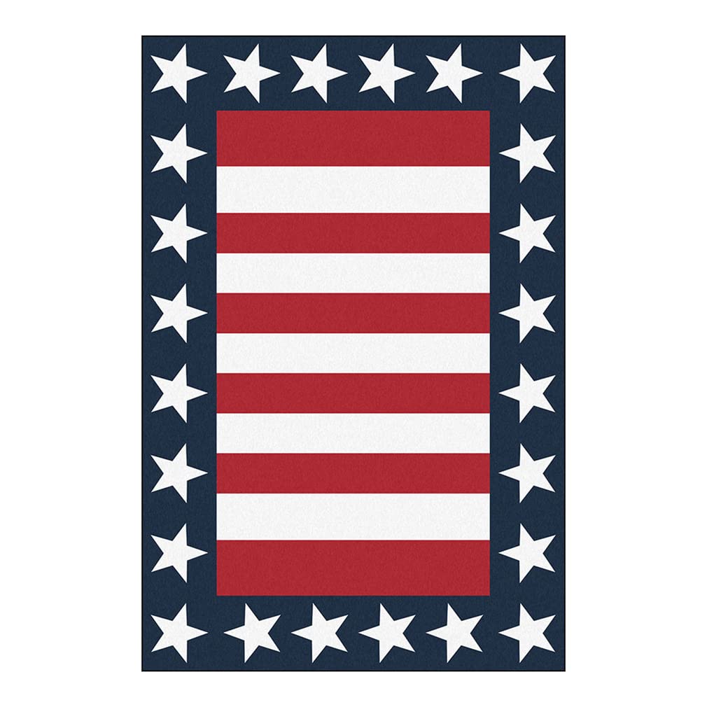 Vintage American Flag Area Rug - Non-Slip Modern Geometric Luxury Carpet for Indoor & Outdoor Use - Farmhouse Living Room, Bedroom, Kitchen Runner, Door Mat - Home Decor Rug 35.5