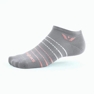 ASPIRE ZERO Running Socks for Women & Men - Breathable Cushioned Athletic Socks with Arch Support (Stripe Pewter Pink) - Perfect for Marathon, Jogging & Gym Workouts