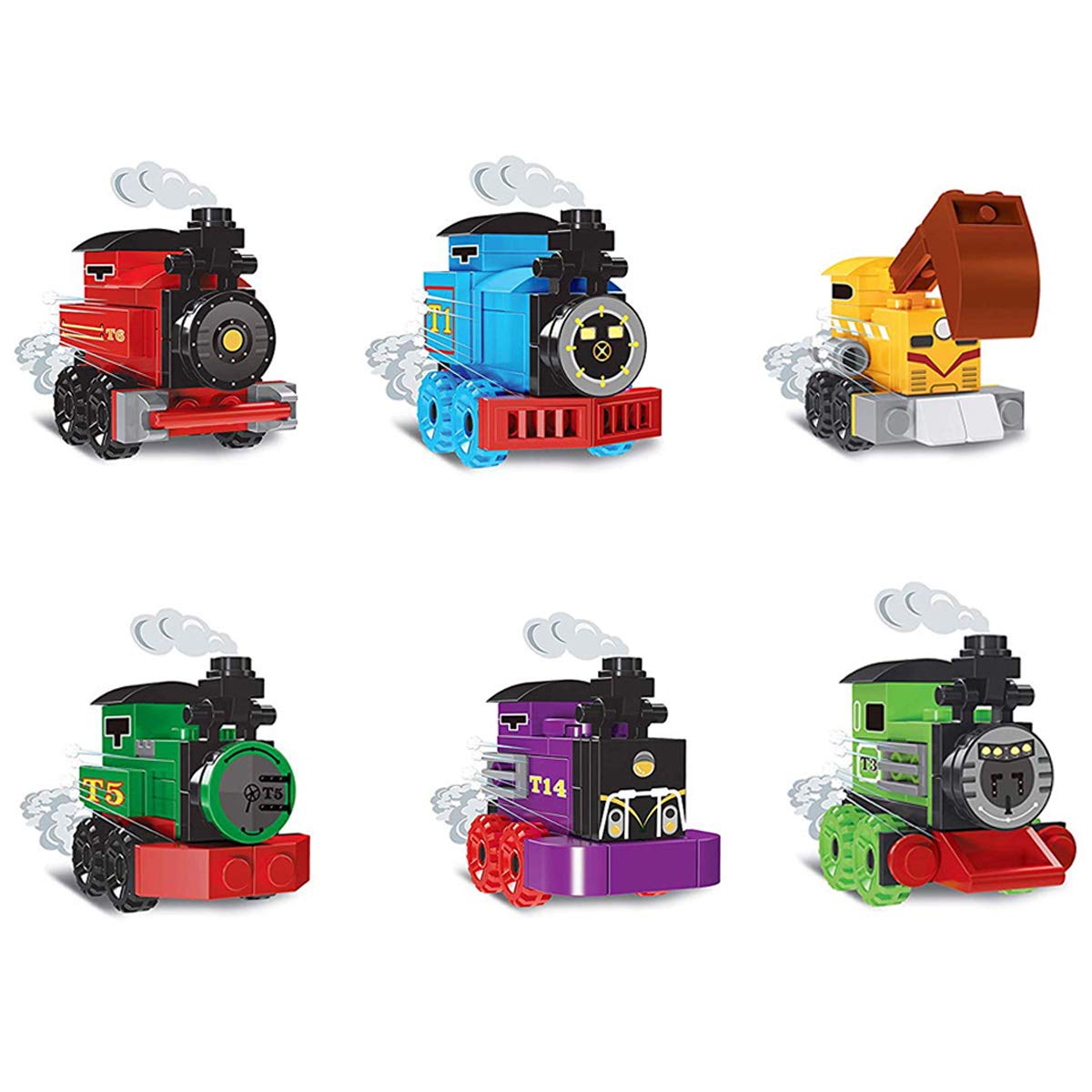 6 Pack Easter Eggs with Train Building Blocks - STEM Toys for Kids, Boys & Girls - Easter Basket Stuffers, Fillers & Gifts - Perfect for Easter Celebrations, Birthday Parties & Creative Play