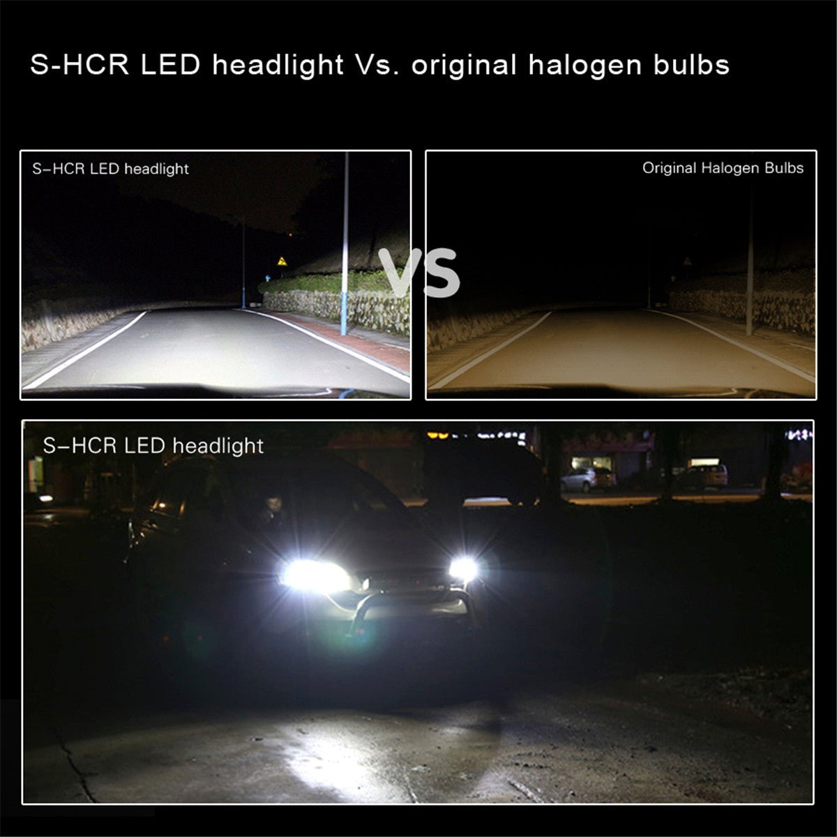 HCR HB4 9006 LED Headlight Bulbs - Super Bright Fog Light Upgrade for Cars, Trucks & SUVs - Perfect for Night Driving and Low Visibility Conditions