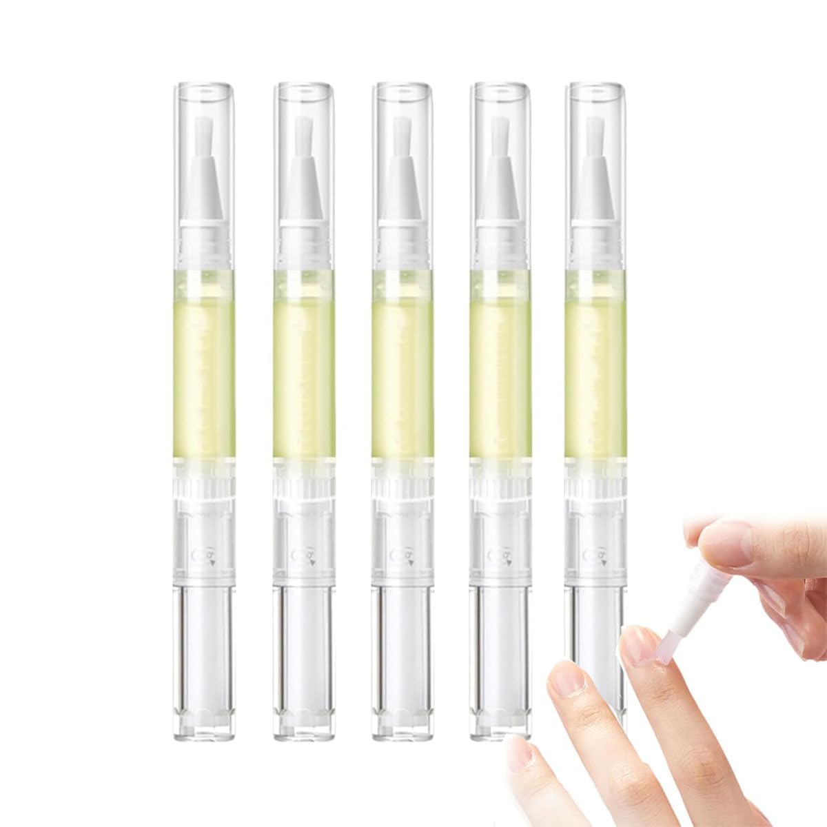 Anperio Nail Growth Pen - Stem Cell Nail Serum & Cuticle Oil for Stronger, Healthier Nails - Moisturizing Nail Strengthener for Growth & Repair (5 Pack) - Perfect for Salon, Home Manicures & Nail Care Routine