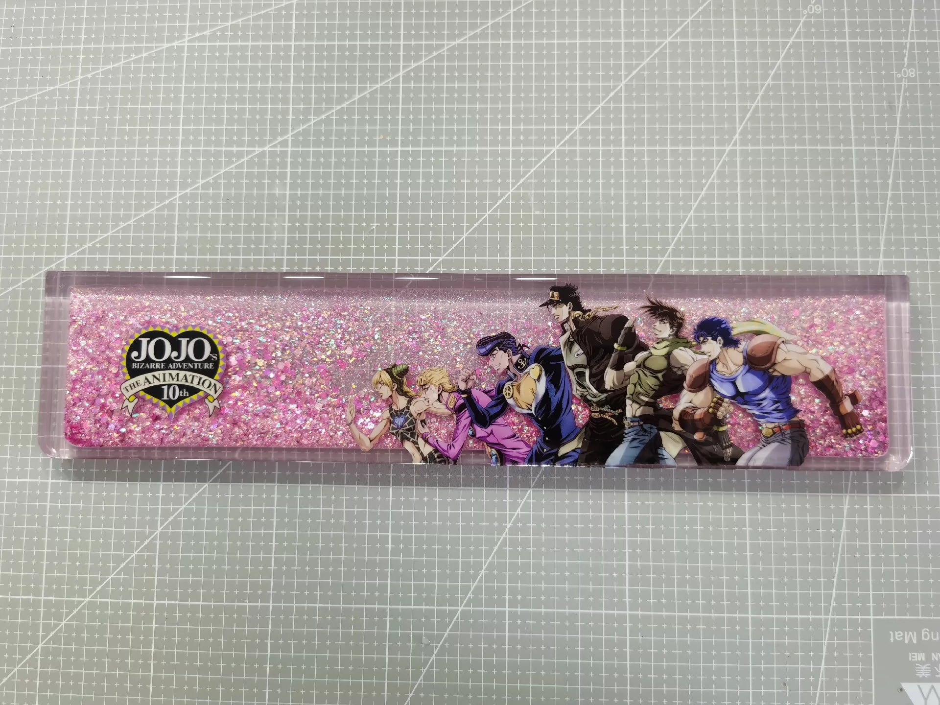 JoJo's Bizarre Adventure Themed Handmade Custom Resin Keyboard Wrist Rest - Ergonomic Gaming & Office Accessory for Comfort & Style