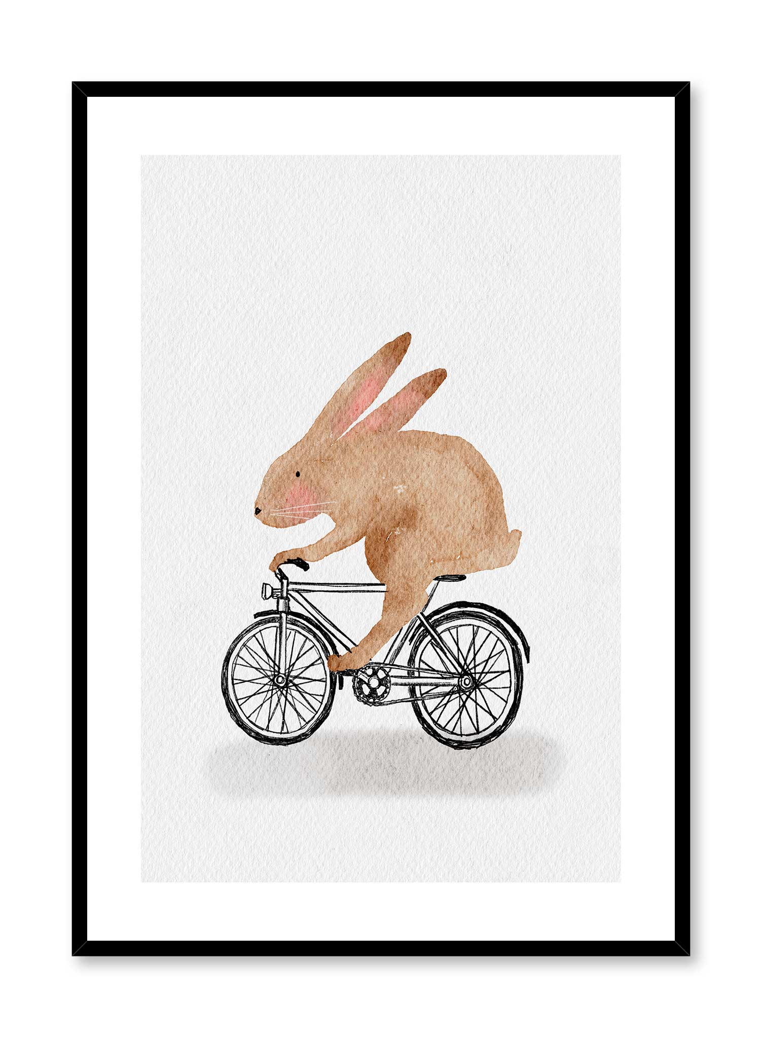 Vintage Hare Ride Poster - Classic Rabbit & Motorcycle Wall Art Decor for Living Room, Bedroom, or Office