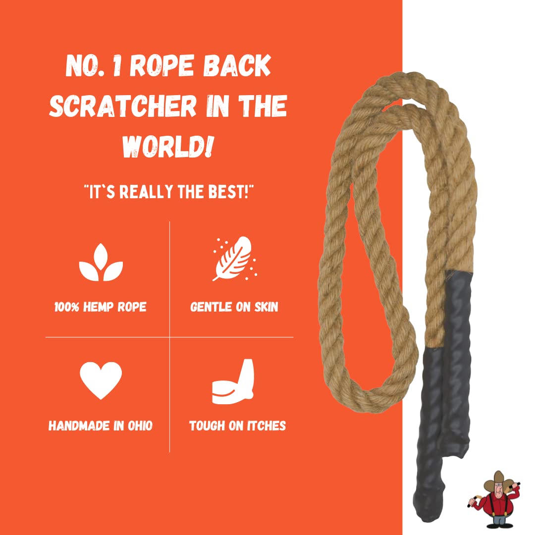 XXL Hillbilly Backscratcher - Premium Hemp Rope Back Scratcher for Itch Relief on Back, Neck, Head & Body | Perfect for Hard-to-Reach Spots & Relaxation at Home, Office or Travel