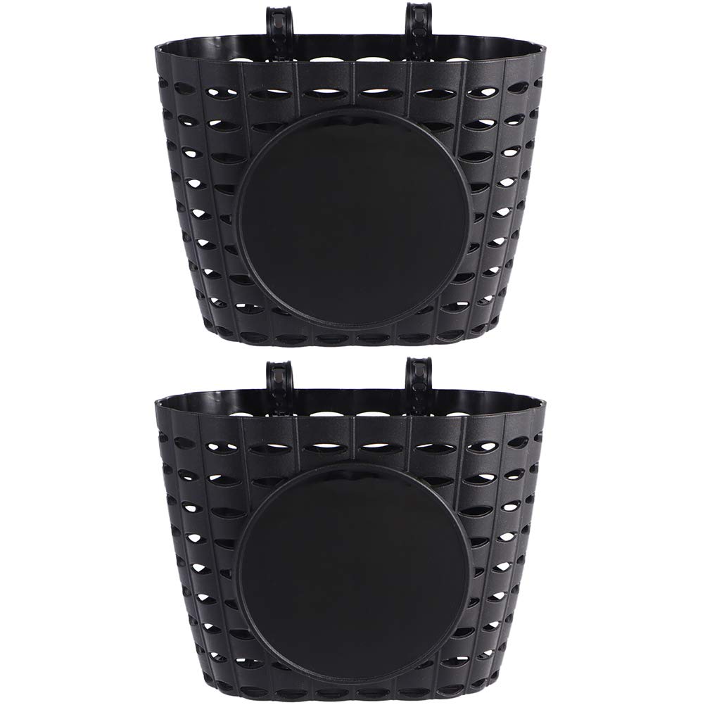 PRETYZOOM 2 Pack Detachable Thickened Bike Basket for Kids - Durable Front or Rear Bicycle Storage Basket for School, Picnics, and Grocery Shopping