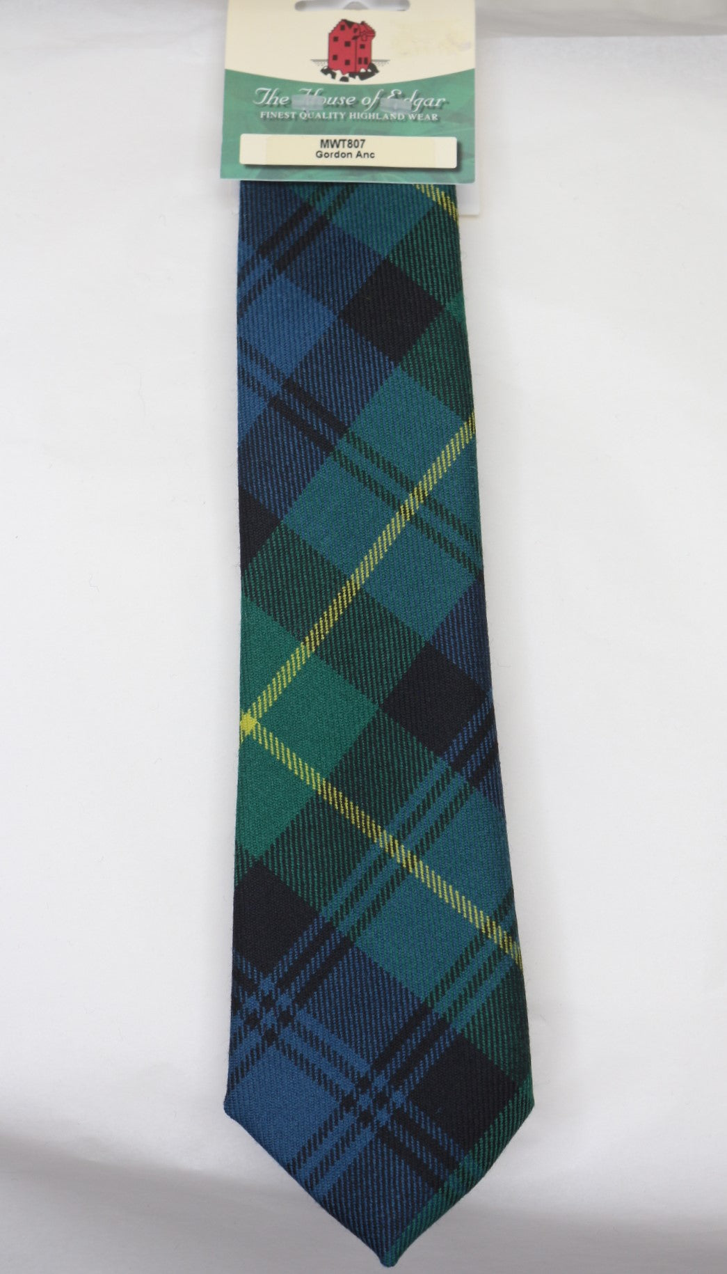 Gordon Ancient Tartan Tie - Premium Scottish Wool Necktie for Men | Classic Plaid Pattern for Formal Events, Weddings & Office Wear