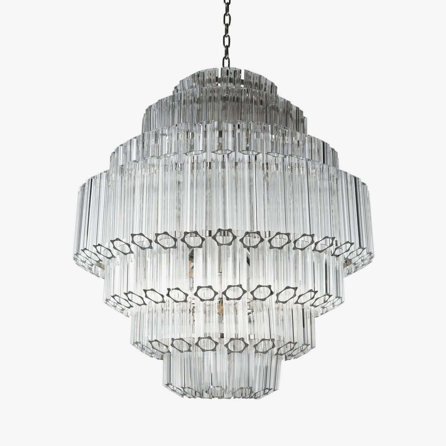 Grande Palermo Crystal Clear Chandelier - Elegant Modern Ceiling Light Fixture for Dining Room, Living Room & Bedroom