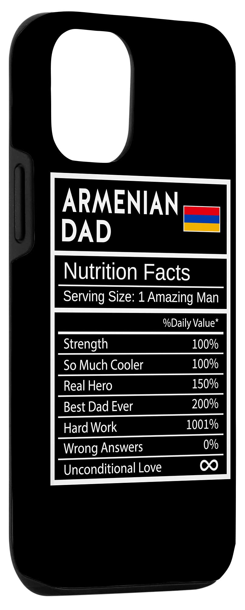 iPhone 12/12 Pro Case - Armenian Dad Nutrition Facts Design - National Pride Father's Day Gift - Perfect for Daily Use & Special Occasions