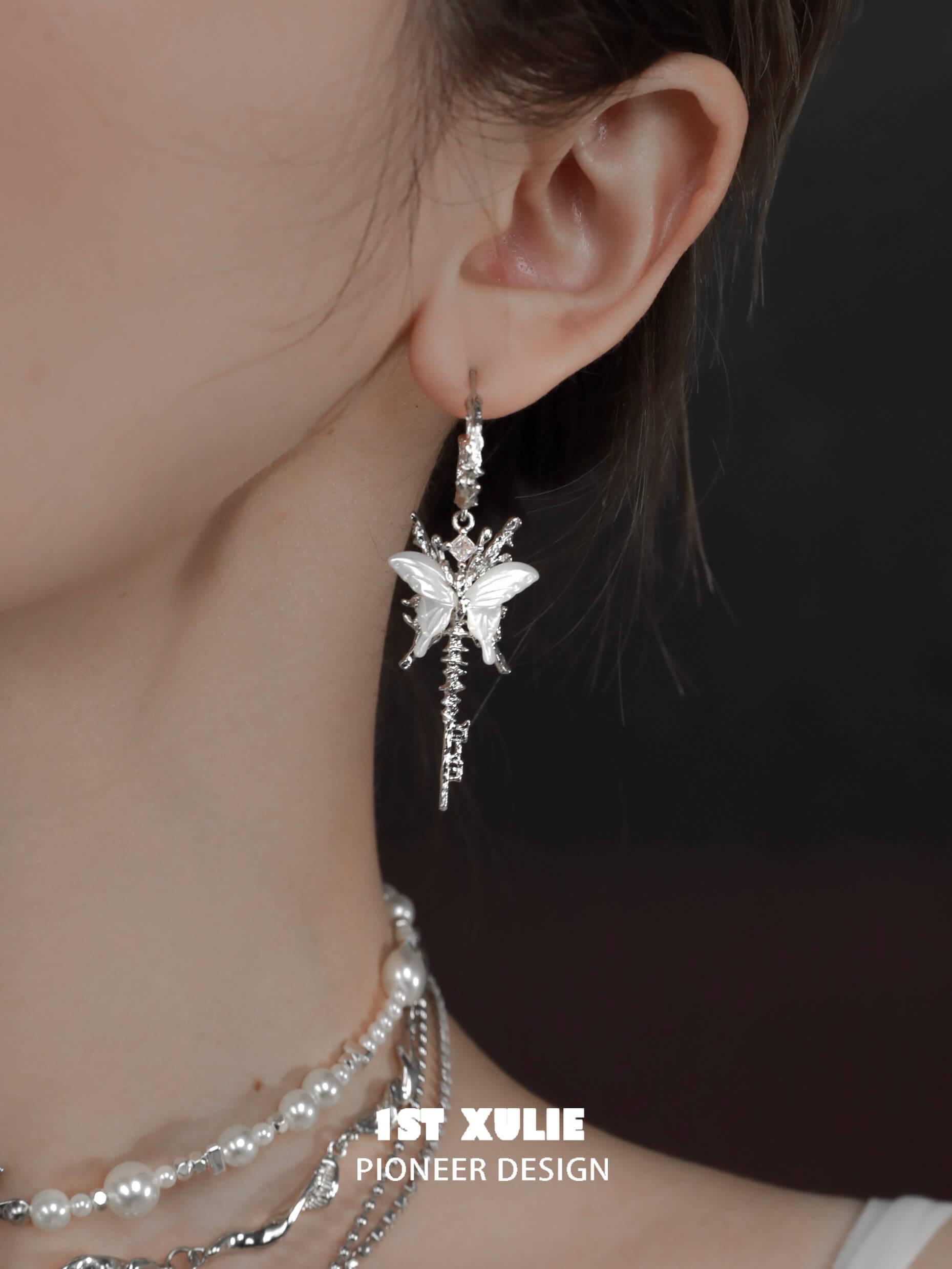 Whiterfly S925 Sterling Silver 18K Gold Plated Butterfly Stud Earrings for Women - Elegant Jewelry Gift for Birthday, Anniversary & Special Occasions