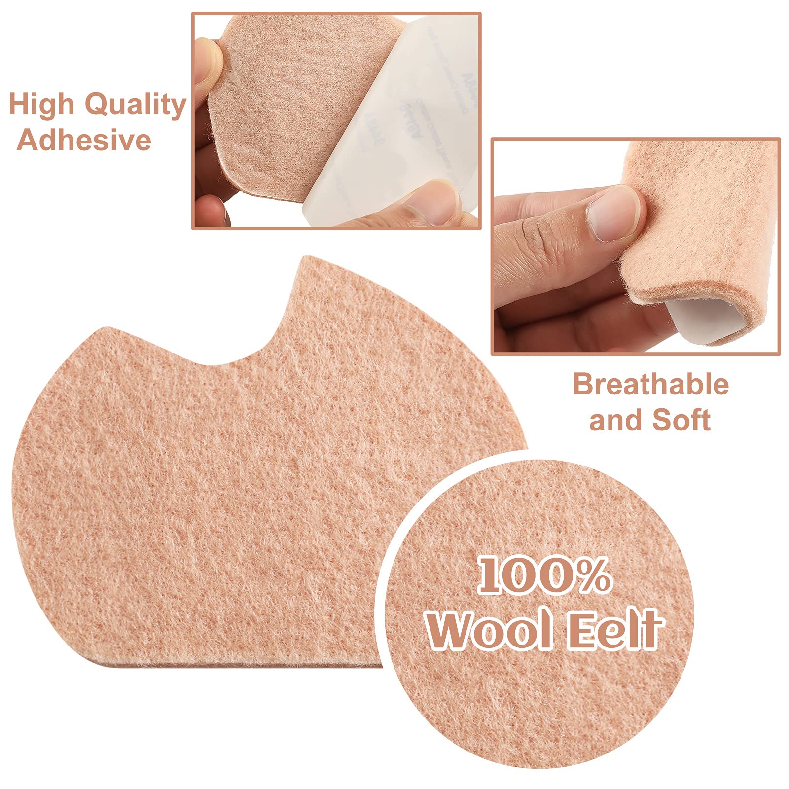 24 Pieces Self-Adhesive Foot Pads for Dancer - Sesamoiditis Relief Pads, Ball of Foot Cushion for Right Feet Pain, Forefoot Support for Men & Women, Dancing & Sports Pain Relief (Beige)