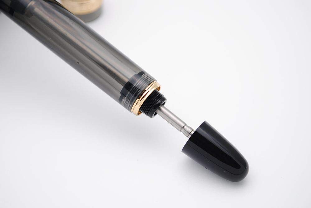 Premium Vacuum Filling Fountain Pen with 0.5mm Fine Nib - Black & Gold Design, Original Gift Box - Ideal for Calligraphy, Journaling & Professional Writing