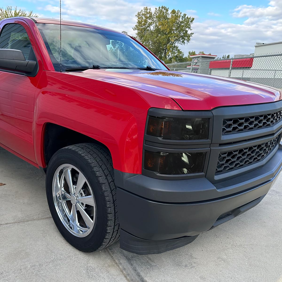 Spec-D Tuning Smoke Headlights with Black Trim for 2014-2015 Chevy Silverado 1500 - Left & Right Pair Headlight Assembly - Upgrade Your Truck's Style & Night Visibility (Perfect for Off-Roading & Night Driving)