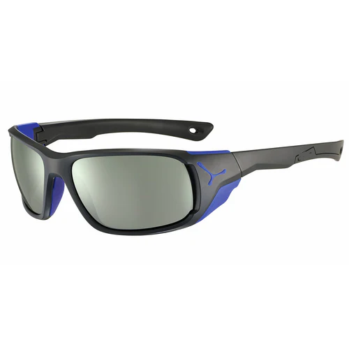 Unisex Grey Blue Wraparound Mountaineering Sunglasses with Magnetic Side Shields - UV Protection Polarized Lens for Hiking, Cycling & Outdoor Sports