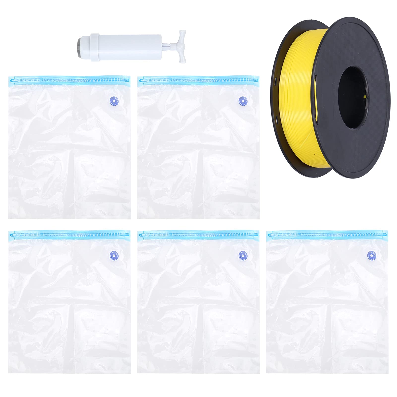 3D Printer Filament Storage Bag with Air Pump Extractor - Moisture Proof Filament Dryer for 3D Printing Filament | Ideal for Factory, Studio & Home Use | Keeps Filament Dry for Optimal Printing Performance