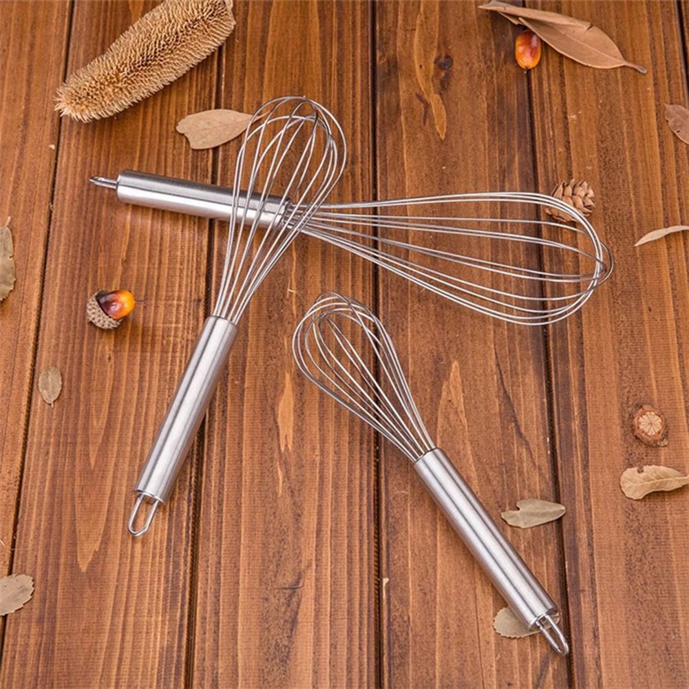 8/10/12 Inch Stainless Steel Balloon Whisk - Durable Wire Egg Beater & Mixer for Baking, Cooking, Whipping Cream - Perfect Kitchen Tool for Home Bakers & Chefs (Ideal for Cakes, Meringues, Pancakes & More)