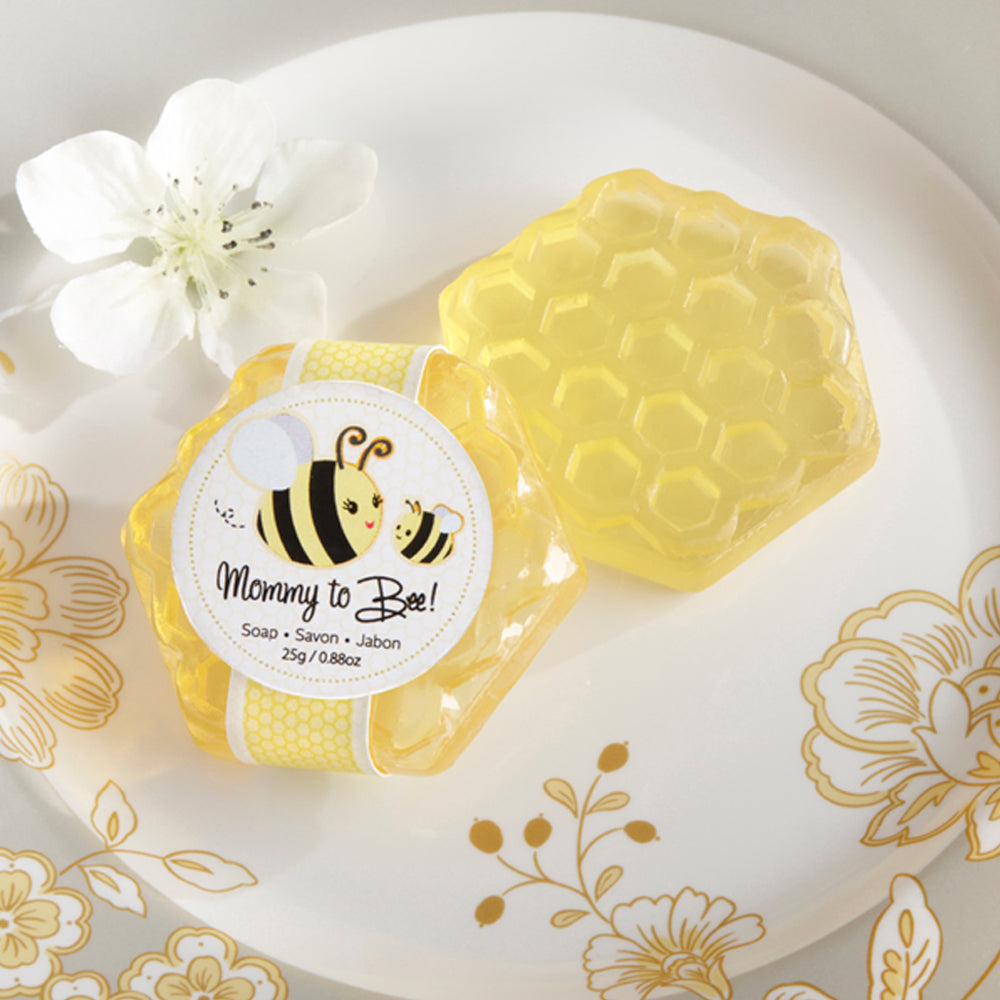 Mommy To Bee Honey Scented Honeycomb Soap - Natural Handmade Gifts (Set of 4) | Perfect for Mother's Day, Baby Shower & Self-Care Gifts