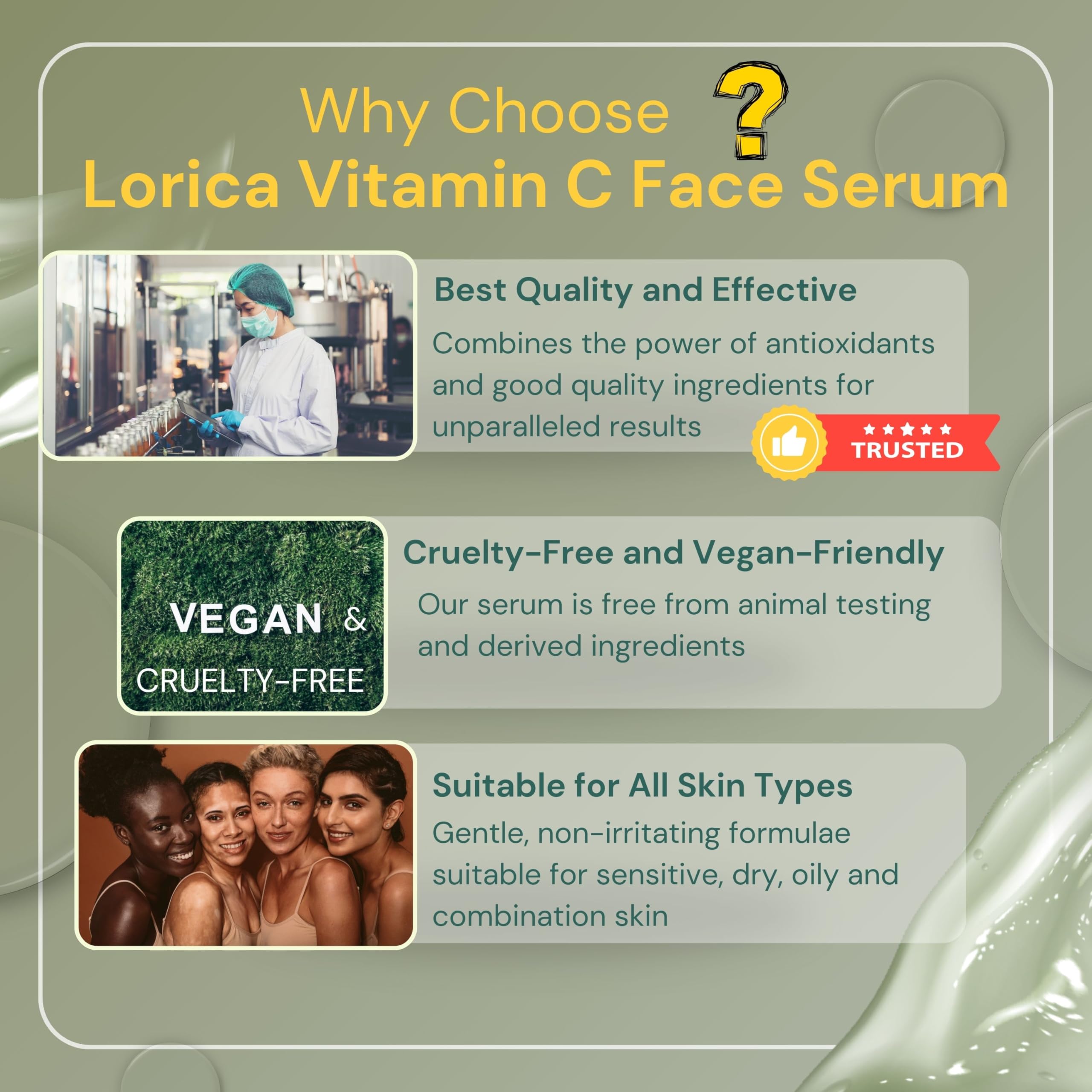 Lorica Vitamin C Face Serum for Brightening & Hydrating | Anti-Aging Treatment | Reduces Under-Eye Puffiness & Dark Circles (30ml) | Perfect for Morning Skincare Routine & Nighttime Dark Spot Treatment