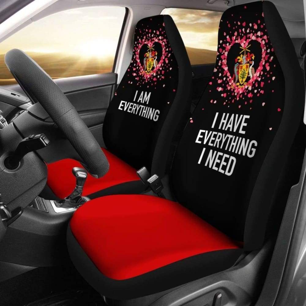 Barbados Car Seat Covers for Couples - Valentine's Day Gift Set of 2 - Everything I Need - Premium Car Accessories for Romantic Rides & Long-Distance Travel