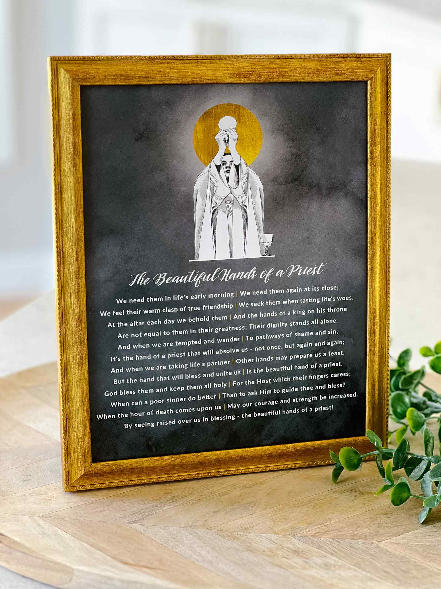 Priest's Beautiful Hands Art Print - Religious Wall Decor for Church, Home & Office - Perfect for Sacred Spaces & Spiritual Inspiration