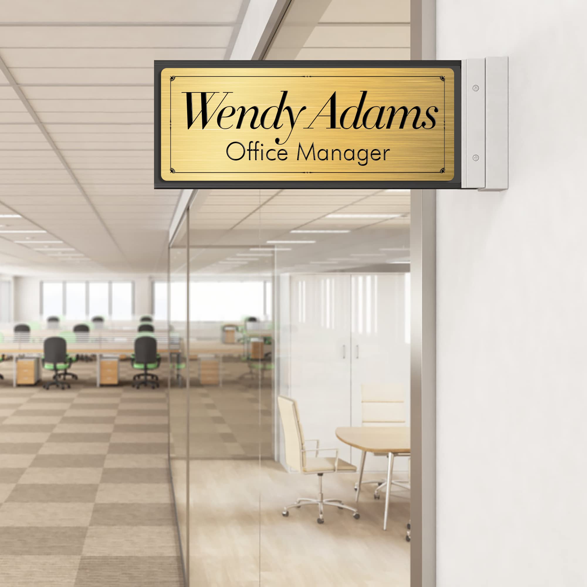 Custom Office Door Signs - Personalized Name Plates for Doors - Professional Office Name Plaques - Rectangle Design for Offices, Conference Rooms & Home Offices