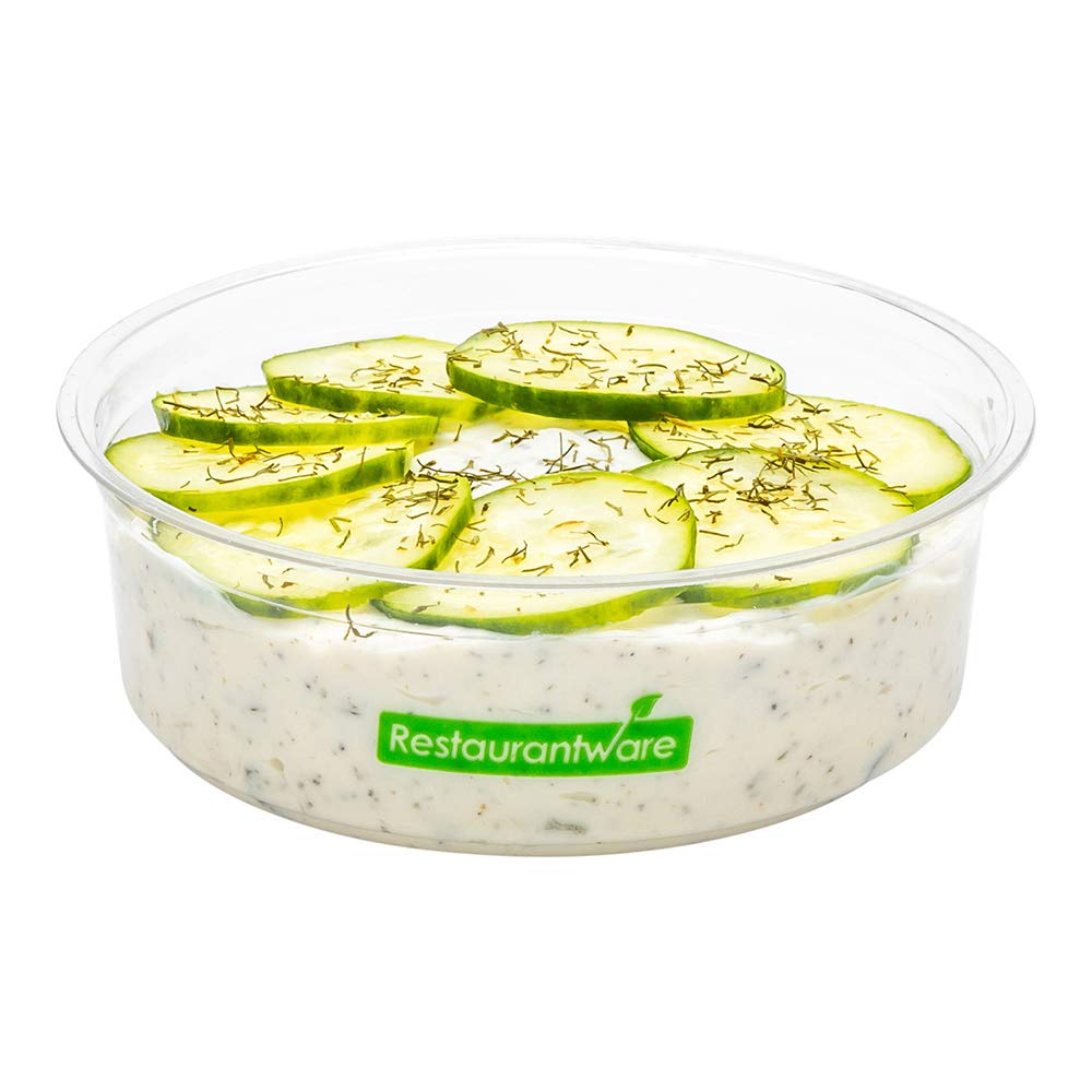 Restaurantware Basic Nature 8oz Deli Containers - 500 Pack PLA Plastic Disposable Food Storage Containers for Meal Prep, Snacks, Salads & Desserts | BPA-Free, Eco-Friendly Takeout Boxes for Restaurants, Catering & Home Use