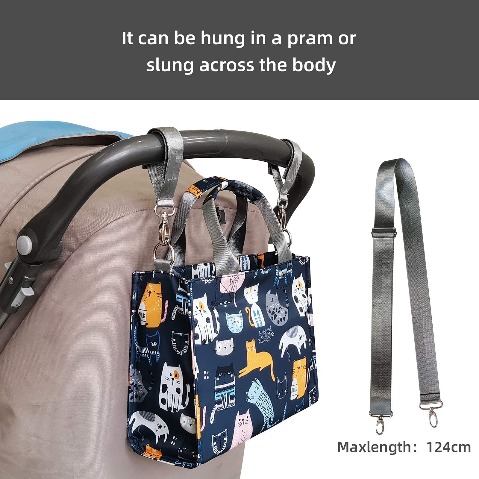 **Waterproof Small Diaper Bag for Travel - Multi-Function Mini Tote & Crossbody Purse (Cat Paradise Design) - Perfect for Baby Essentials, Day Trips & On-the-Go Moms**