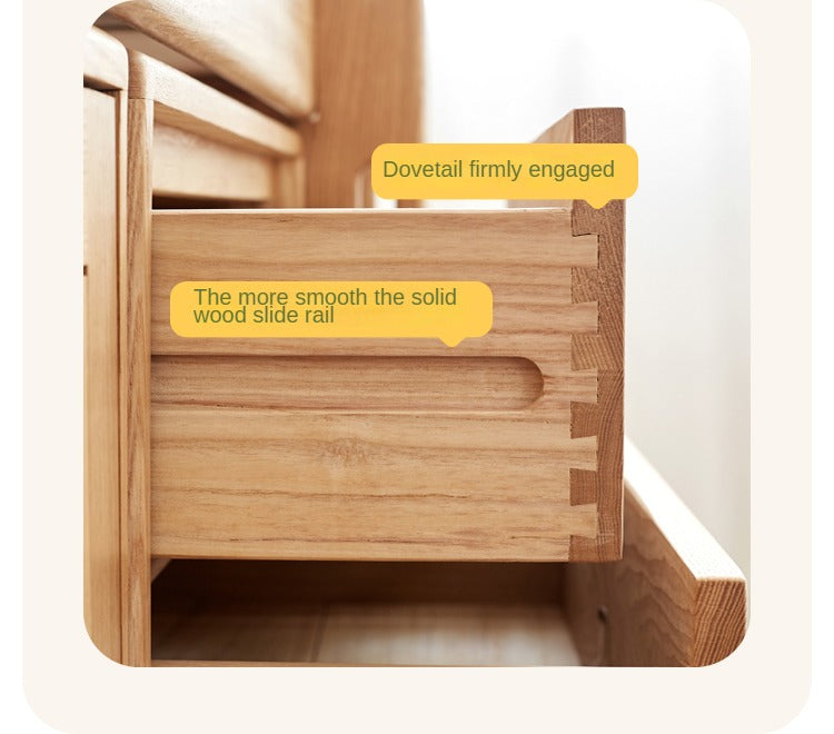 Solid Oak Wood Modern Nordic Kids Storage Cabinet - Multifunctional Organizer for Toys, Books & Clothes | Perfect for Nursery, Playroom & Bedroom Organization
