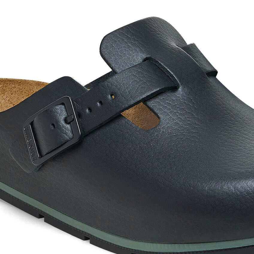 Birkenstock Boston Pro Leather Clogs for Men & Women - Black Comfortable Slip-On Shoes for Home, Office & Casual Wear