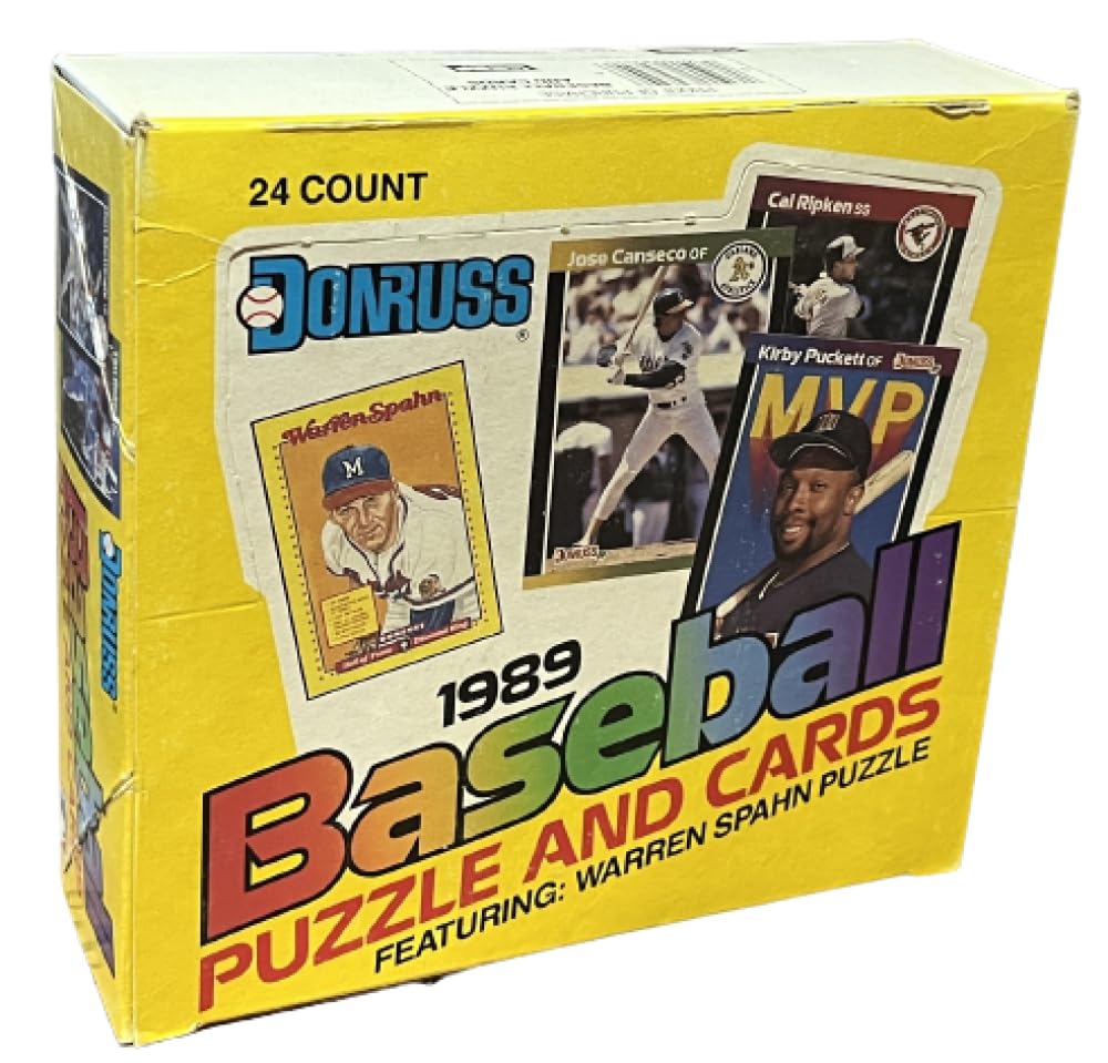 1989 Donruss Cello Jumbo Baseball Card Box - 24 Sealed Packs, Vintage MLB Trading Cards Collection for Collectors & Investors | Perfect for Display, Trading, and Sports Memorabilia Enthusiasts