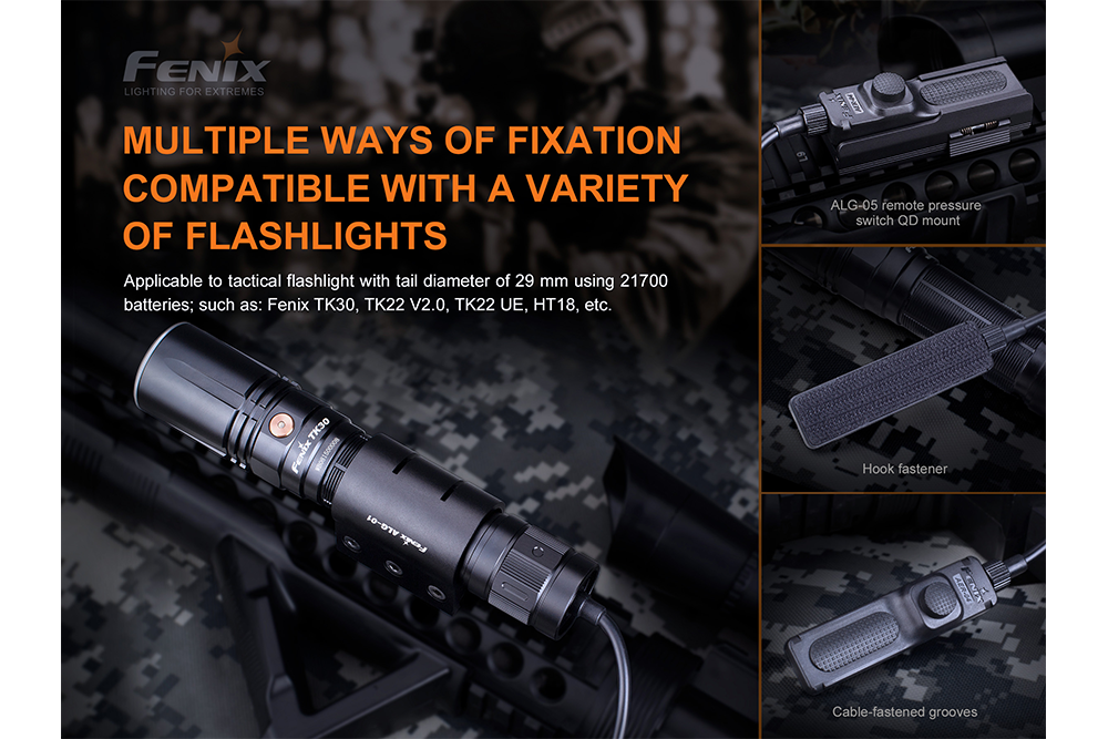 Fenix AER 04 Tactical Remote Switch for Flashlights - Waterproof & Durable Pressure Switch for Hunting, Camping & Outdoor Adventures