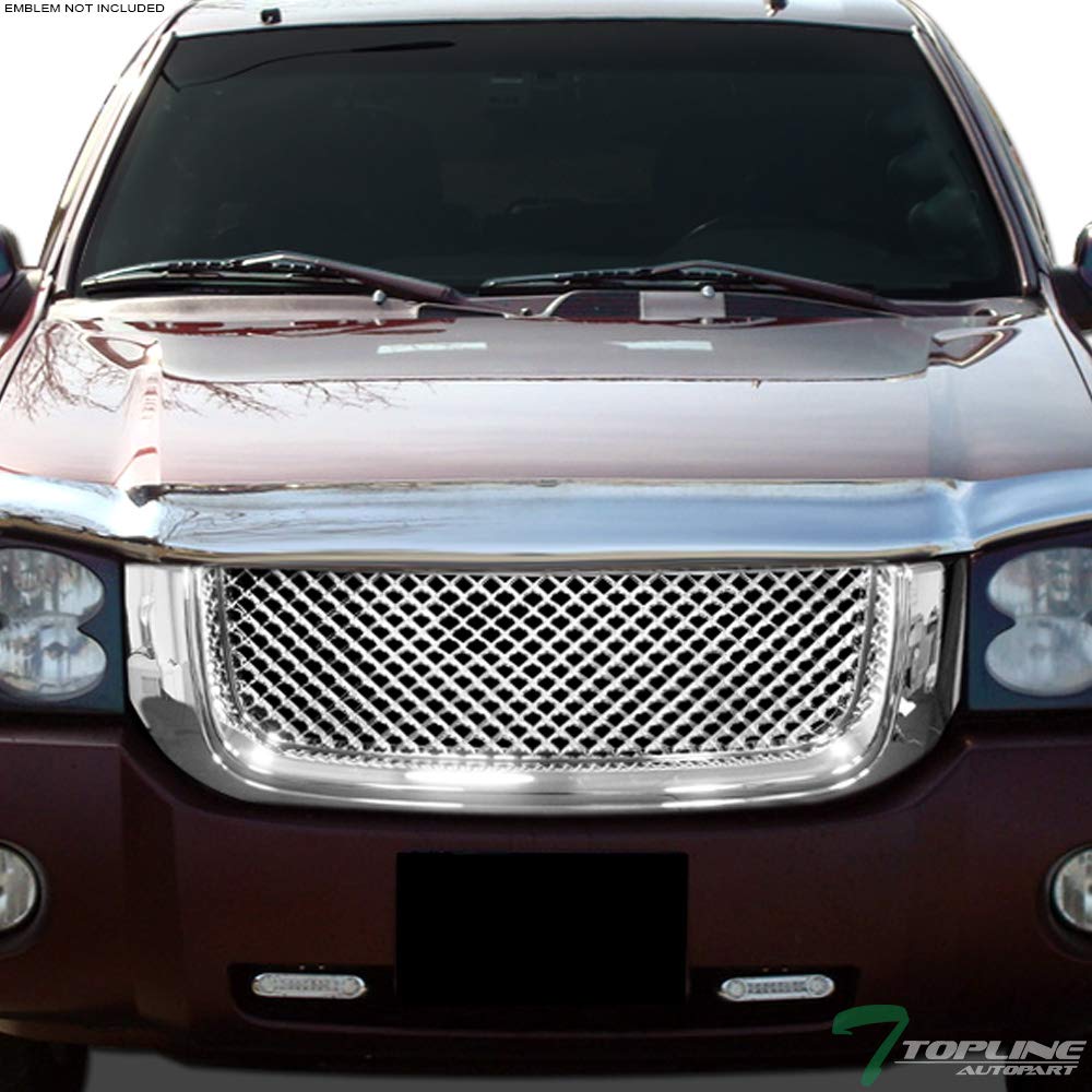 2002-2008 GMC Envoy Chrome Mesh Front Bumper Grill Replacement - Durable Aftermarket Grille Insert for Enhanced Vehicle Style & Protection - Perfect for Off-Roading, Car Shows & Custom Upgrades