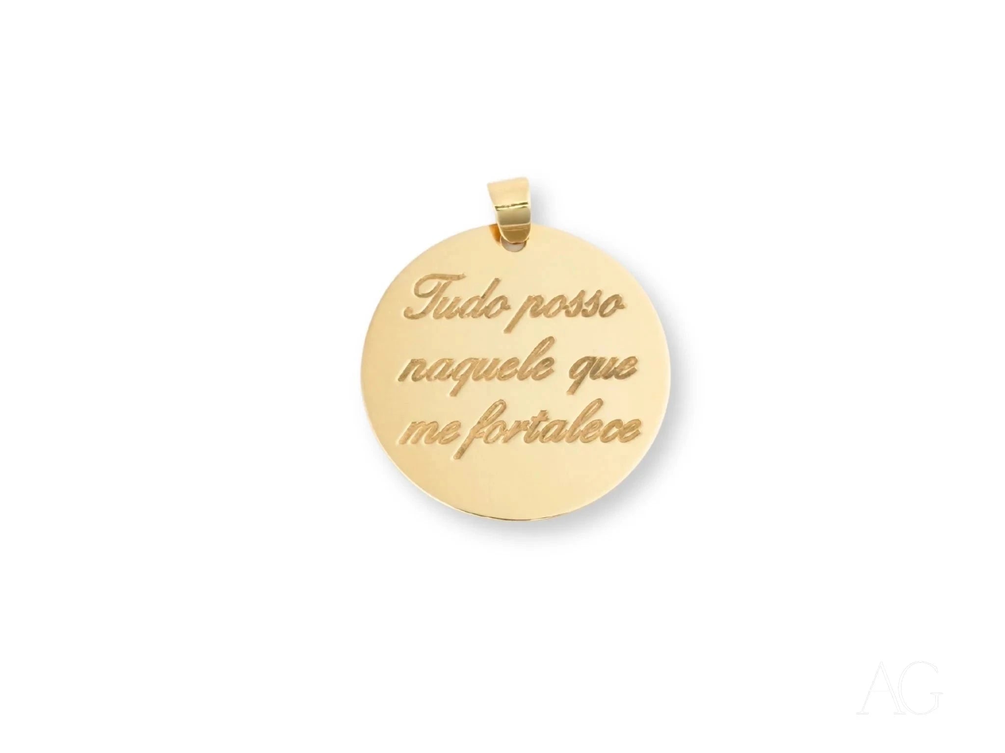 Golden Faith 'Tudo Posso' Inspirational Pendant Necklace - Religious Jewelry for Women & Men - Perfect for Daily Wear, Gifts & Spiritual Encouragement