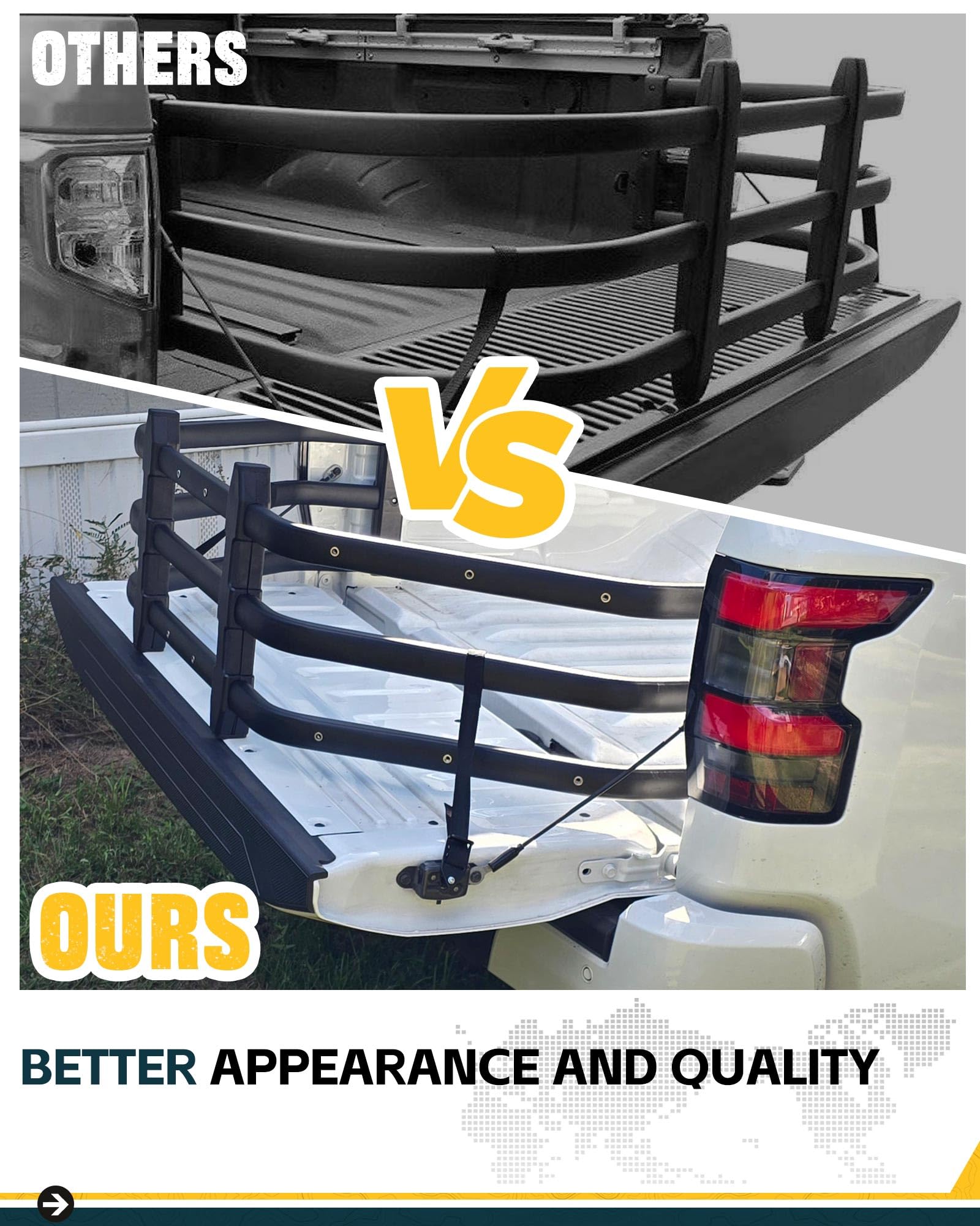 Heavy Duty Truck Bed Extender for Chevy Silverado 1500/2500/3500 (2019-2025) | Tailgate Extension | Cargo Hauling & Camping Accessory